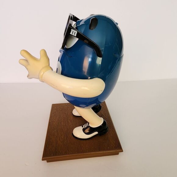 Vintage Blue M & M Candy Dispenser With Sunglasses - Picture 5 of 12